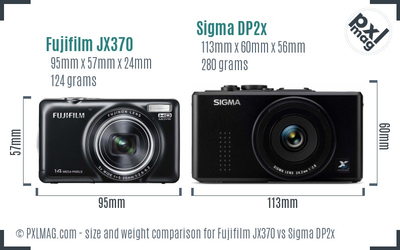 Fujifilm JX370 vs Sigma DP2x size comparison