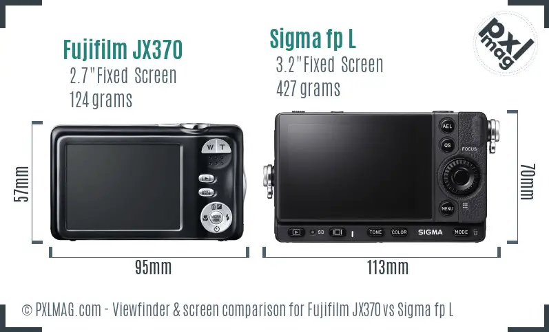 Fujifilm JX370 vs Sigma fp L Screen and Viewfinder comparison