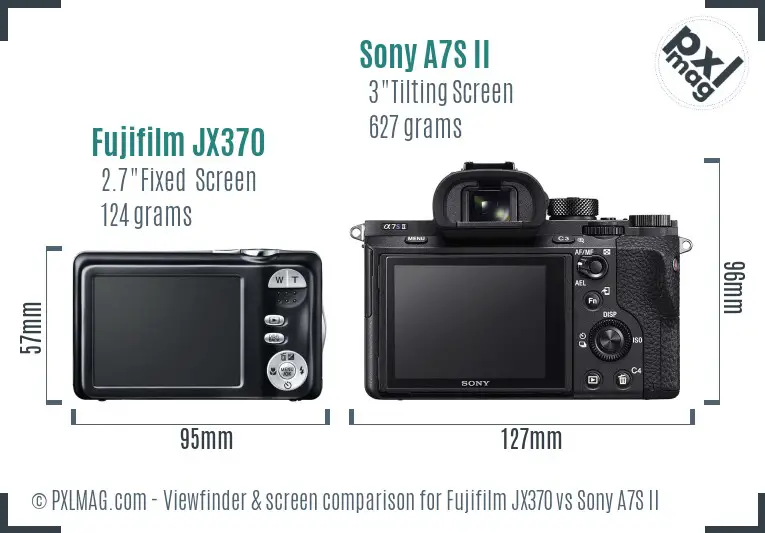 Fujifilm JX370 vs Sony A7S II Screen and Viewfinder comparison