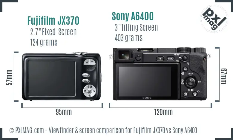 Fujifilm JX370 vs Sony A6400 Screen and Viewfinder comparison