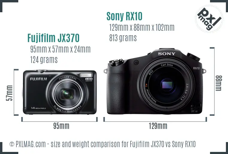 Fujifilm JX370 vs Sony RX10 size comparison