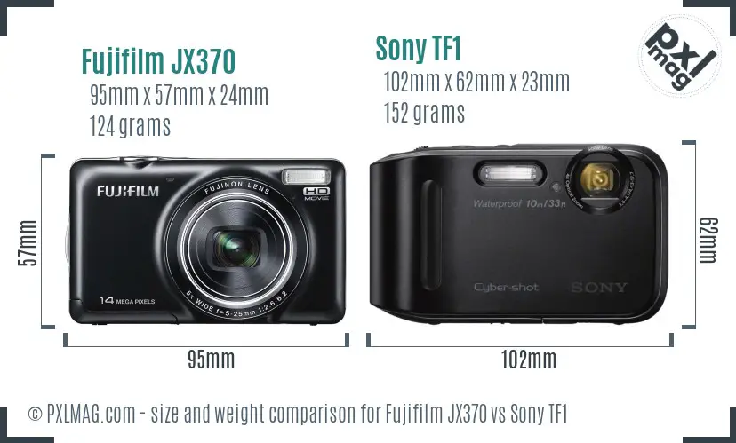 Fujifilm JX370 vs Sony TF1 size comparison