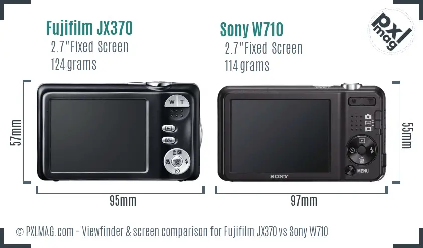 Fujifilm JX370 vs Sony W710 Screen and Viewfinder comparison Fujifilm JX370 vs Sony W710 Screen and Viewfinder comparison