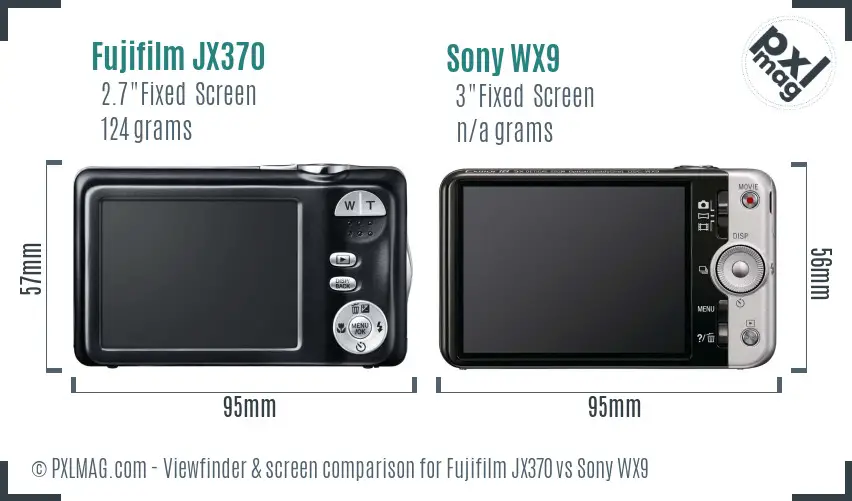 Fujifilm JX370 vs Sony WX9 Screen and Viewfinder comparison