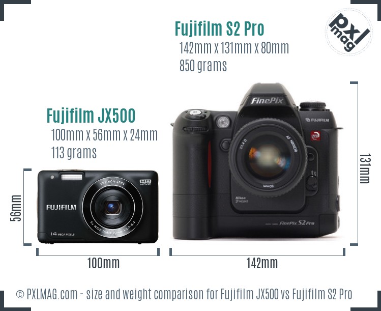 Fujifilm JX500 vs Fujifilm S2 Pro size comparison Fujifilm JX500 vs Fujifilm S2 Pro size comparison