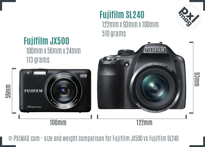 Fujifilm JX500 vs Fujifilm SL240 size comparison Fujifilm JX500 vs Fujifilm SL240 size comparison