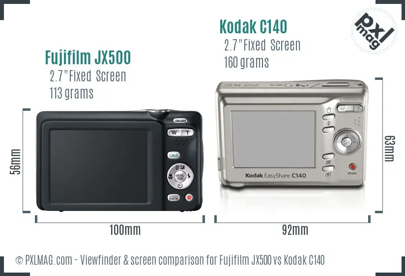 Fujifilm JX500 vs Kodak C140 Screen and Viewfinder comparison Fujifilm JX500 vs Kodak C140 Screen and Viewfinder comparison