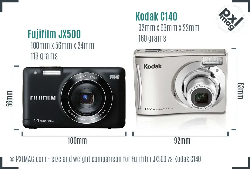 Fujifilm JX500 vs Kodak C140 size comparison Fujifilm JX500 vs Kodak C140 size comparison