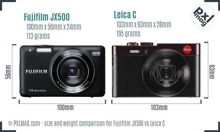 Fujifilm JX500 vs Leica C size comparison Fujifilm JX500 vs Leica C size comparison