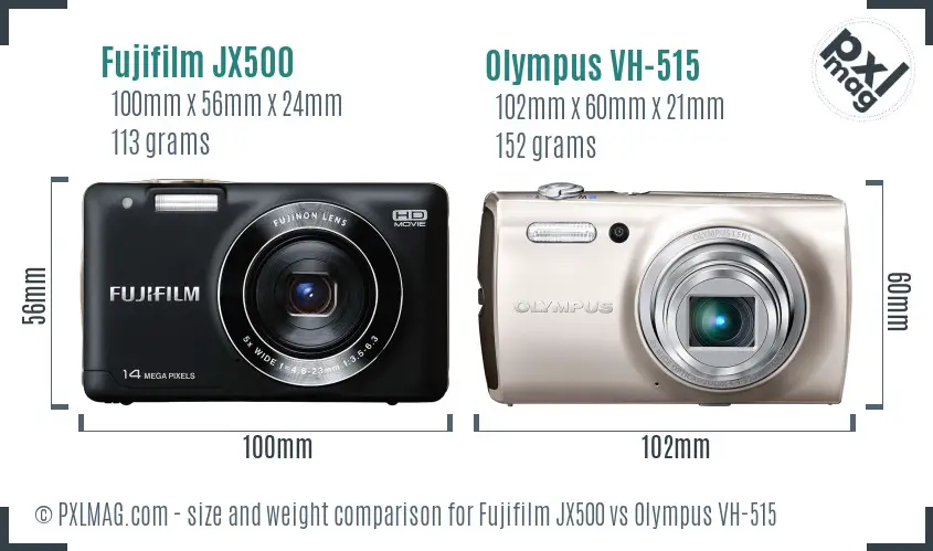 Fujifilm JX500 vs Olympus VH-515 size comparison Fujifilm JX500 vs Olympus VH-515 size comparison