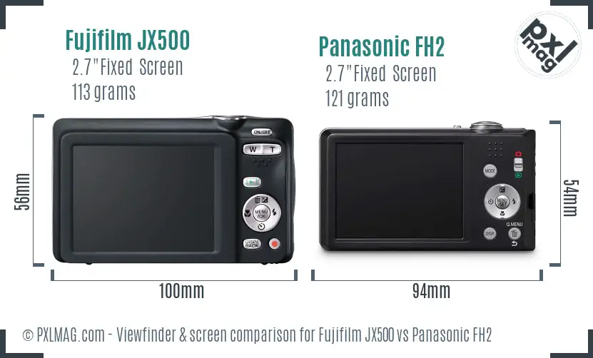 Fujifilm JX500 vs Panasonic FH2 Screen and Viewfinder comparison Fujifilm JX500 vs Panasonic FH2 Screen and Viewfinder comparison