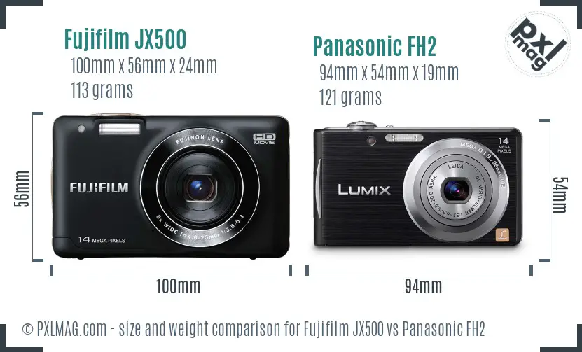 Fujifilm JX500 vs Panasonic FH2 size comparison Fujifilm JX500 vs Panasonic FH2 size comparison
