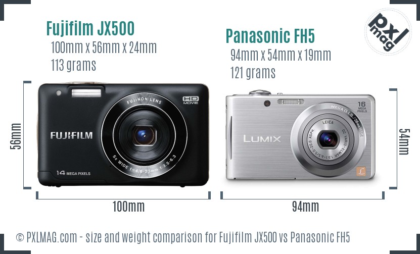 Fujifilm JX500 vs Panasonic FH5 size comparison Fujifilm JX500 vs Panasonic FH5 size comparison