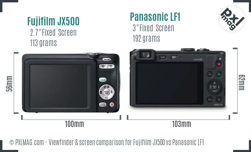 Fujifilm JX500 vs Panasonic LF1 Screen and Viewfinder comparison Fujifilm JX500 vs Panasonic LF1 Screen and Viewfinder comparison