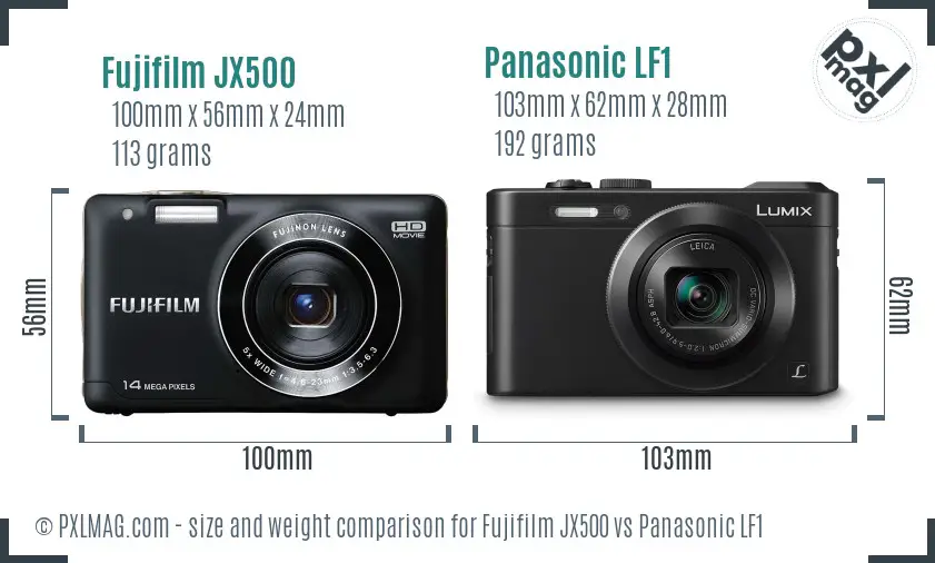 Fujifilm JX500 vs Panasonic LF1 size comparison Fujifilm JX500 vs Panasonic LF1 size comparison