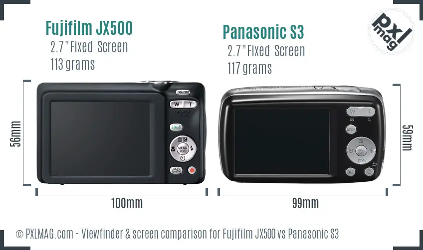 Fujifilm JX500 vs Panasonic S3 Screen and Viewfinder comparison Fujifilm JX500 vs Panasonic S3 Screen and Viewfinder comparison
