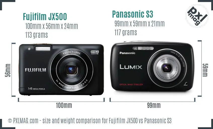 Fujifilm JX500 vs Panasonic S3 size comparison Fujifilm JX500 vs Panasonic S3 size comparison