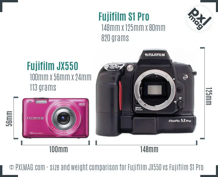 Fujifilm JX550 vs Fujifilm S1 Pro size comparison Fujifilm JX550 vs Fujifilm S1 Pro size comparison