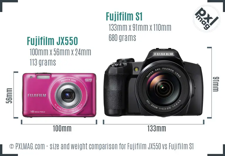 Fujifilm JX550 vs Fujifilm S1 size comparison Fujifilm JX550 vs Fujifilm S1 size comparison