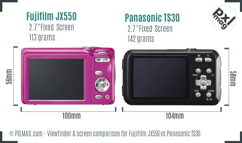 Fujifilm JX550 vs Panasonic TS30 Screen and Viewfinder comparison Fujifilm JX550 vs Panasonic TS30 Screen and Viewfinder comparison