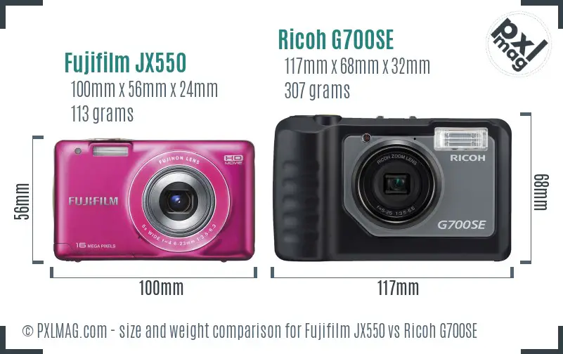 Fujifilm JX550 vs Ricoh G700SE size comparison Fujifilm JX550 vs Ricoh G700SE size comparison
