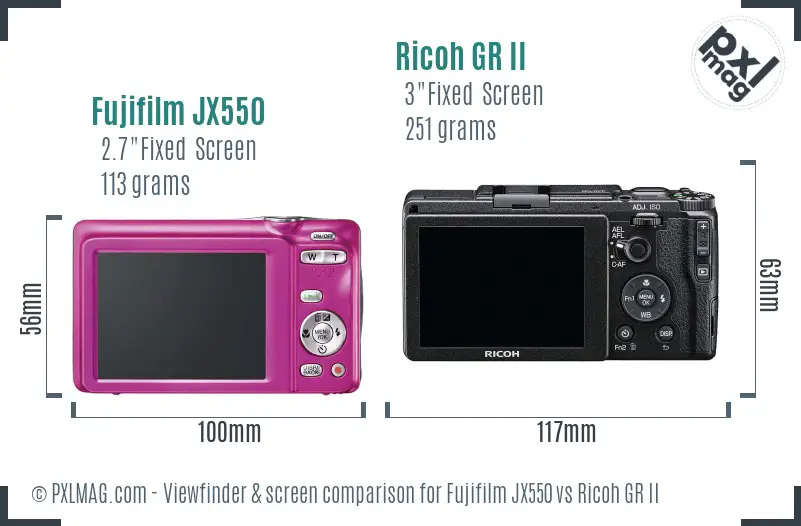 Fujifilm JX550 vs Ricoh GR II Screen and Viewfinder comparison Fujifilm JX550 vs Ricoh GR II Screen and Viewfinder comparison