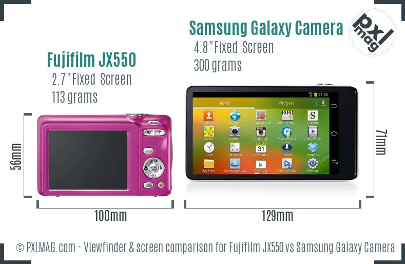 Fujifilm JX550 vs Samsung Galaxy Camera Screen and Viewfinder comparison Fujifilm JX550 vs Samsung Galaxy Camera Screen and Viewfinder comparison