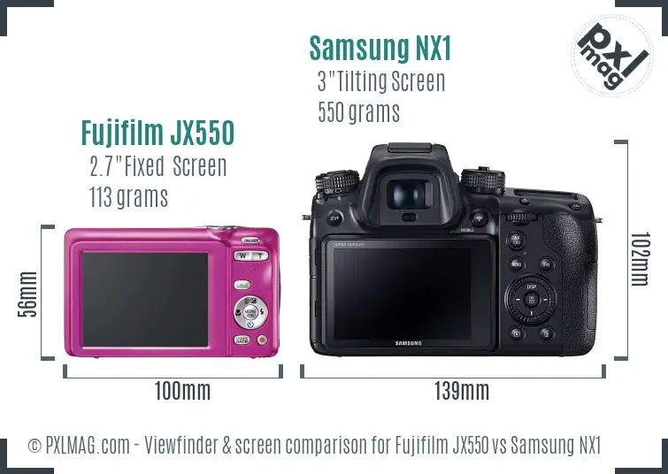 Fujifilm JX550 vs Samsung NX1 Screen and Viewfinder comparison Fujifilm JX550 vs Samsung NX1 Screen and Viewfinder comparison
