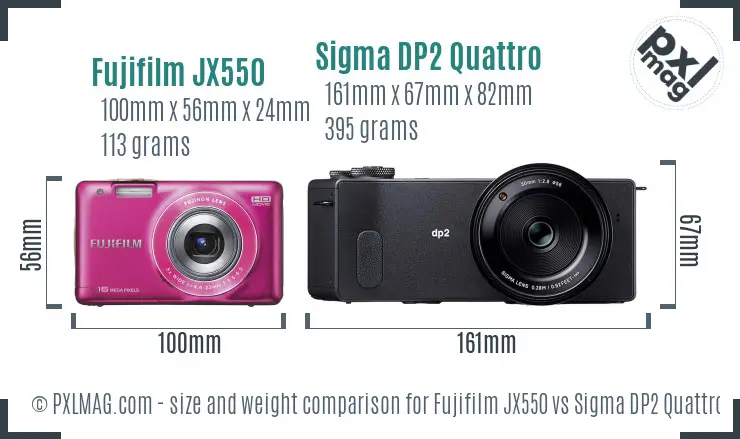 Fujifilm JX550 vs Sigma DP2 Quattro size comparison Fujifilm JX550 vs Sigma DP2 Quattro size comparison