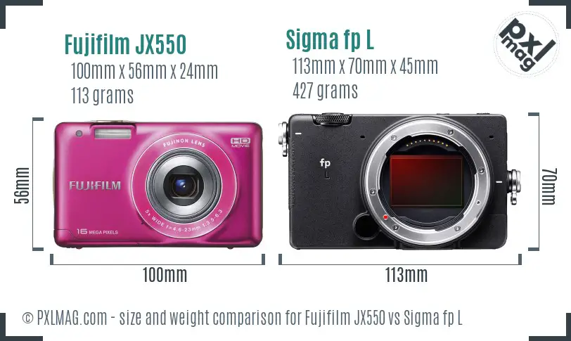 Fujifilm JX550 vs Sigma fp L size comparison Fujifilm JX550 vs Sigma fp L size comparison