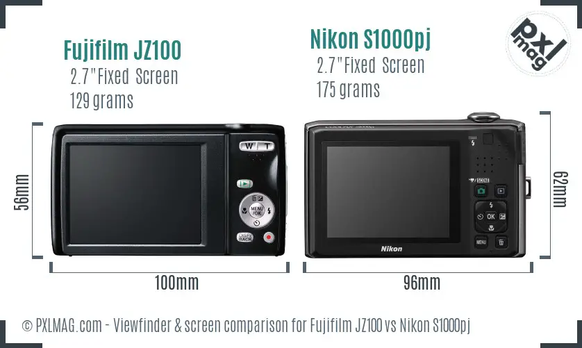 Fujifilm JZ100 vs Nikon S1000pj Screen and Viewfinder comparison Fujifilm JZ100 vs Nikon S1000pj Screen and Viewfinder comparison
