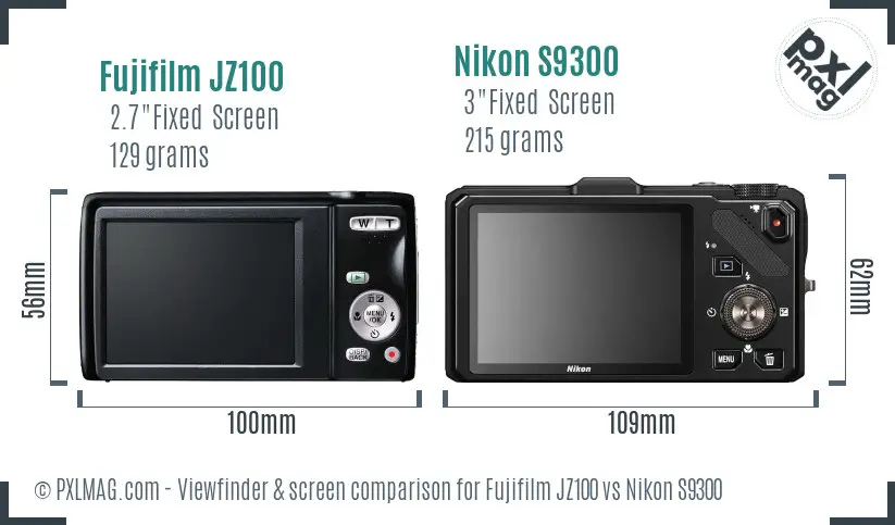 Fujifilm JZ100 vs Nikon S9300 Screen and Viewfinder comparison Fujifilm JZ100 vs Nikon S9300 Screen and Viewfinder comparison