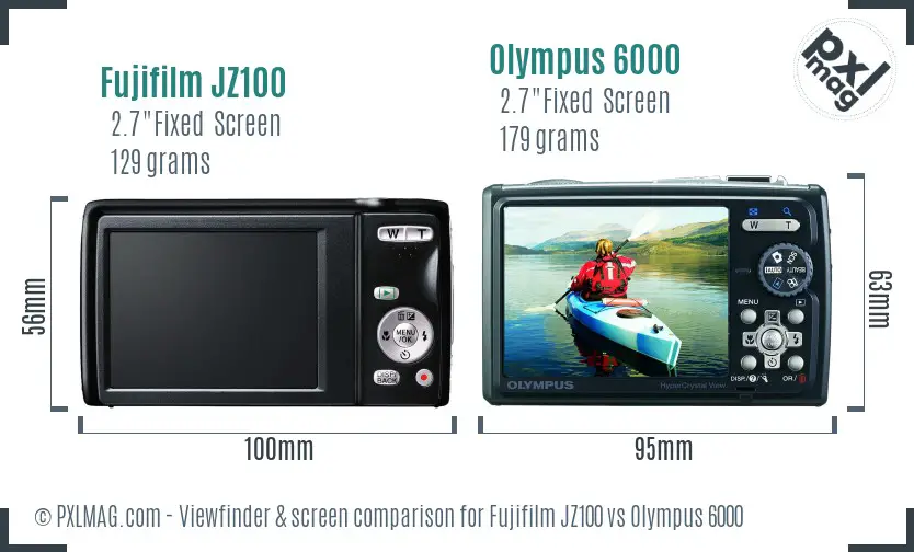 Fujifilm JZ100 vs Olympus 6000 Screen and Viewfinder comparison Fujifilm JZ100 vs Olympus 6000 Screen and Viewfinder comparison