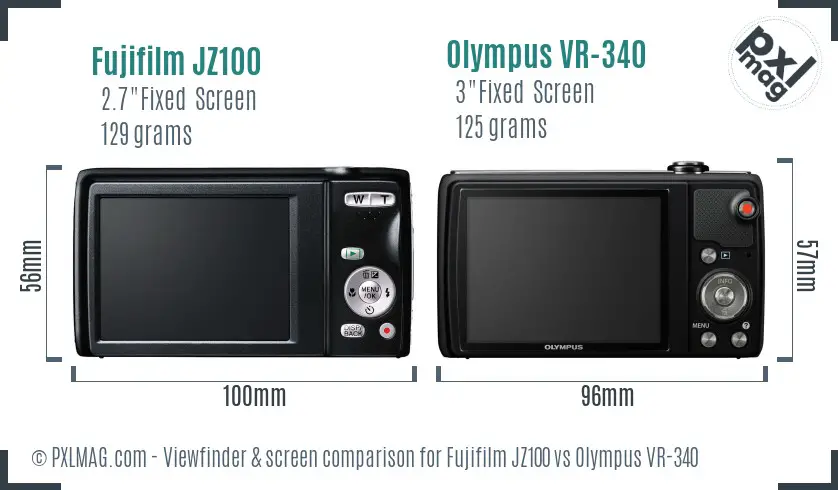 Fujifilm JZ100 vs Olympus VR-340 Screen and Viewfinder comparison Fujifilm JZ100 vs Olympus VR-340 Screen and Viewfinder comparison