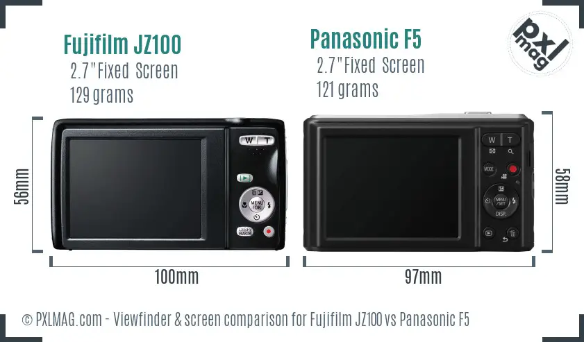 Fujifilm JZ100 vs Panasonic F5 Screen and Viewfinder comparison
