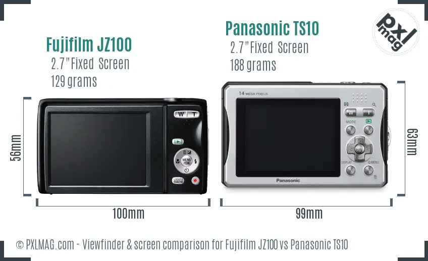 Fujifilm JZ100 vs Panasonic TS10 Screen and Viewfinder comparison Fujifilm JZ100 vs Panasonic TS10 Screen and Viewfinder comparison