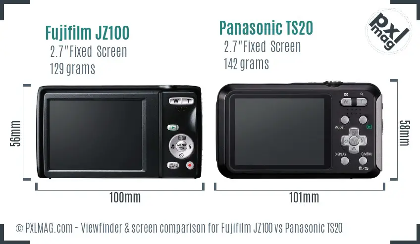 Fujifilm JZ100 vs Panasonic TS20 Screen and Viewfinder comparison Fujifilm JZ100 vs Panasonic TS20 Screen and Viewfinder comparison