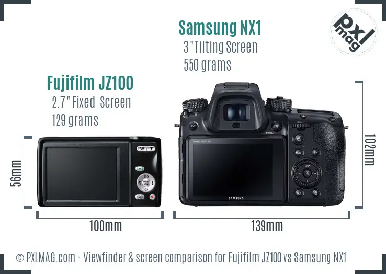 Fujifilm JZ100 vs Samsung NX1 Screen and Viewfinder comparison