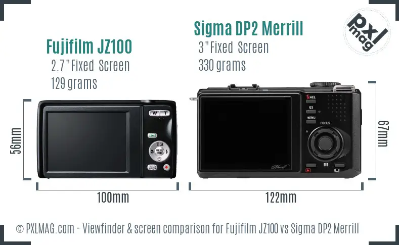 Fujifilm JZ100 vs Sigma DP2 Merrill Screen and Viewfinder comparison Fujifilm JZ100 vs Sigma DP2 Merrill Screen and Viewfinder comparison