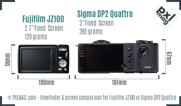 Fujifilm JZ100 vs Sigma DP2 Quattro Screen and Viewfinder comparison Fujifilm JZ100 vs Sigma DP2 Quattro Screen and Viewfinder comparison