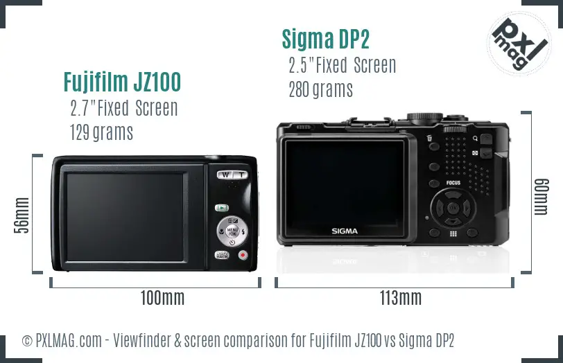 Fujifilm JZ100 vs Sigma DP2 Screen and Viewfinder comparison Fujifilm JZ100 vs Sigma DP2 Screen and Viewfinder comparison
