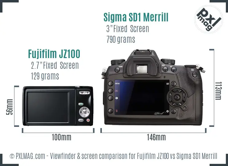 Fujifilm JZ100 vs Sigma SD1 Merrill Screen and Viewfinder comparison Fujifilm JZ100 vs Sigma SD1 Merrill Screen and Viewfinder comparison