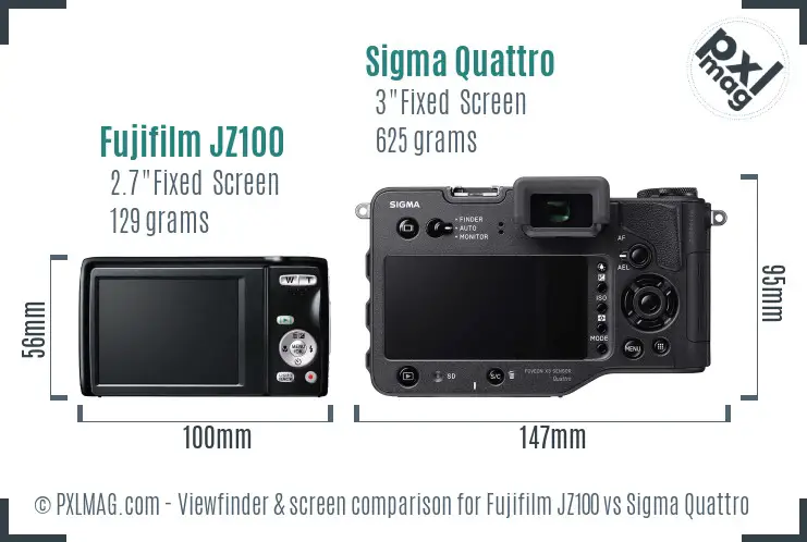 Fujifilm JZ100 vs Sigma Quattro Screen and Viewfinder comparison