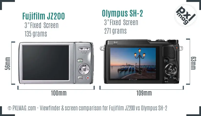 Fujifilm JZ200 vs Olympus SH-2 Screen and Viewfinder comparison Fujifilm JZ200 vs Olympus SH-2 Screen and Viewfinder comparison