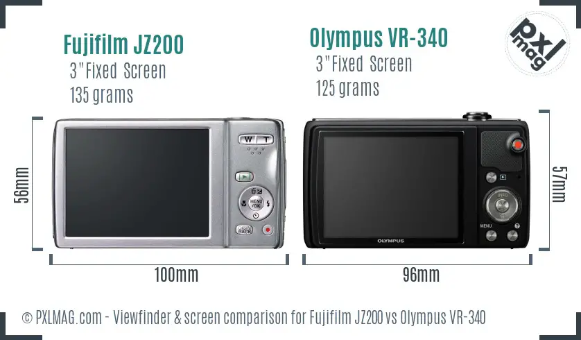 Fujifilm JZ200 vs Olympus VR-340 Screen and Viewfinder comparison Fujifilm JZ200 vs Olympus VR-340 Screen and Viewfinder comparison