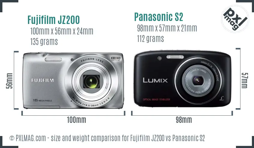 Fujifilm JZ200 vs Panasonic S2 size comparison