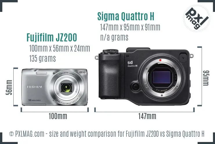 Fujifilm JZ200 vs Sigma Quattro H size comparison