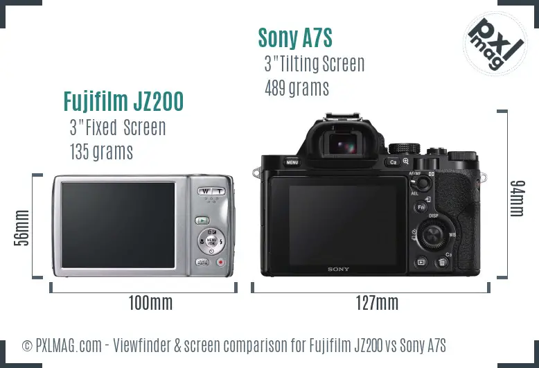 Fujifilm JZ200 vs Sony A7S Screen and Viewfinder comparison Fujifilm JZ200 vs Sony A7S Screen and Viewfinder comparison