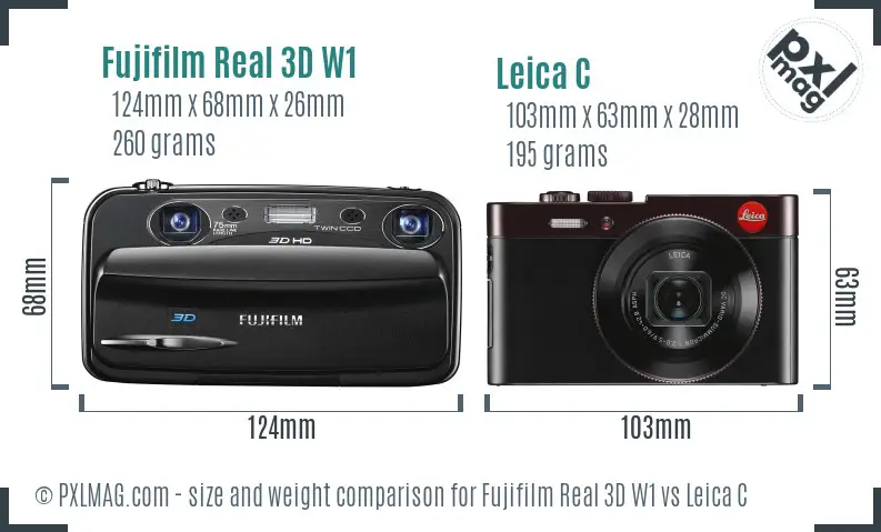 Fujifilm Real 3D W1 vs Leica C size comparison