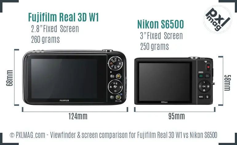 Fujifilm Real 3D W1 vs Nikon S6500 Screen and Viewfinder comparison Fujifilm Real 3D W1 vs Nikon S6500 Screen and Viewfinder comparison